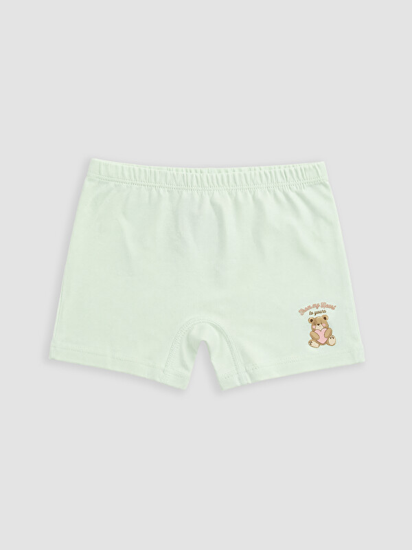 LC WAIKIKI Beli Lastikli Baskılı Pamuklu Kız Çocuk Boxer