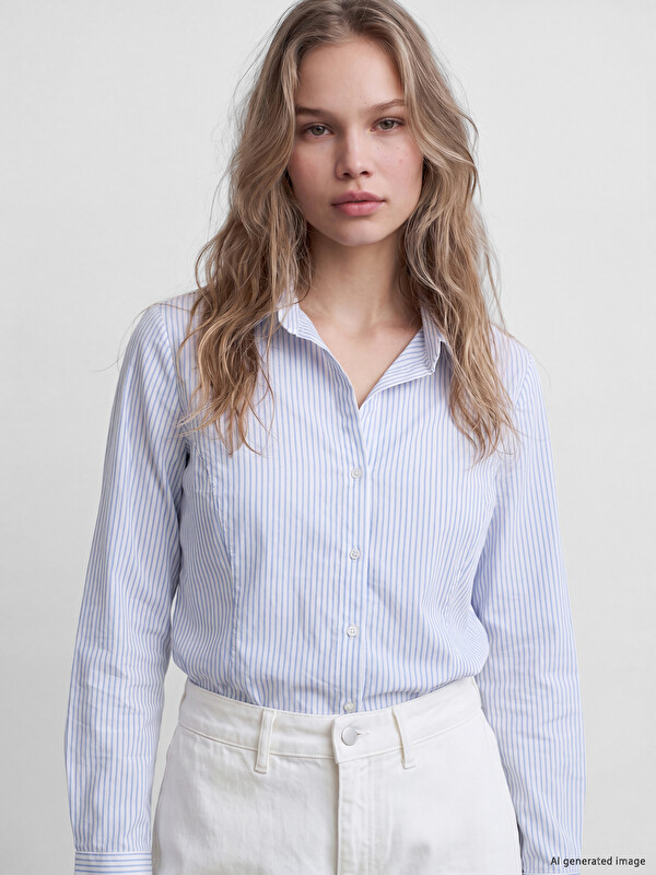 LCW Vision Striped Poplin Women's Shirt