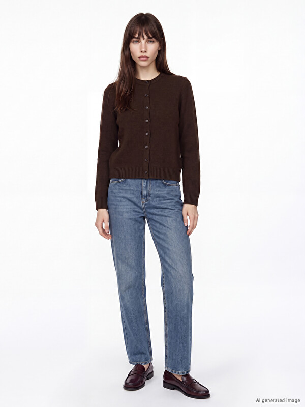 LCW Vision Crew Neck Women's Knitwear Cardigan