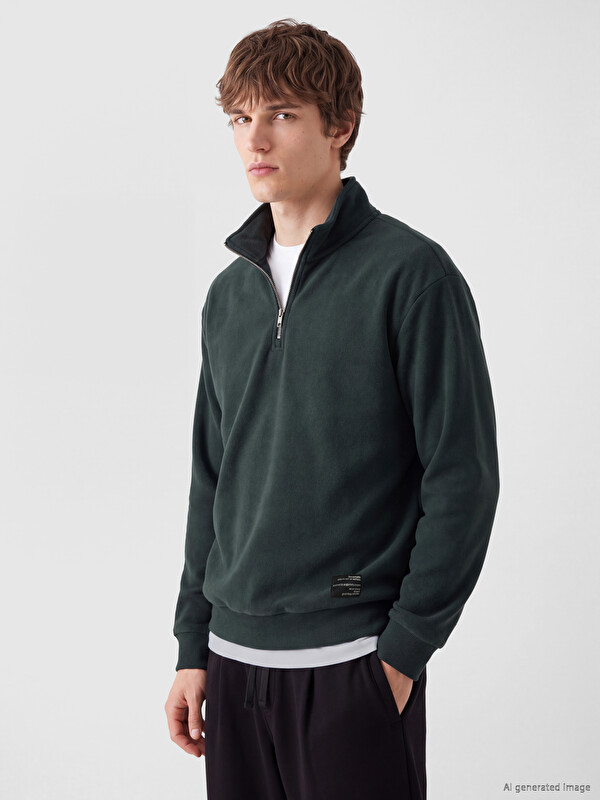 XSIDE Bluza sportive polar me gjysmë-zip për burra