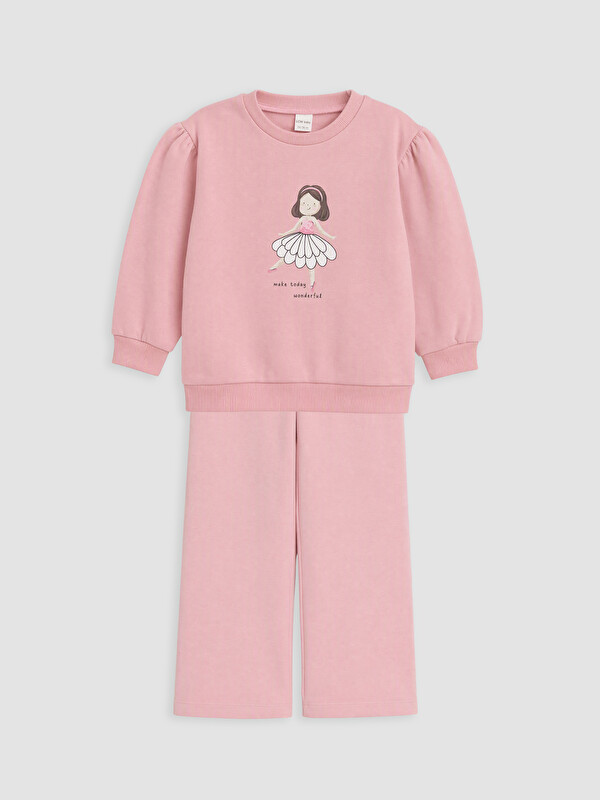 LCW baby Printed Baby Girls' Thick Tracksuit Set
