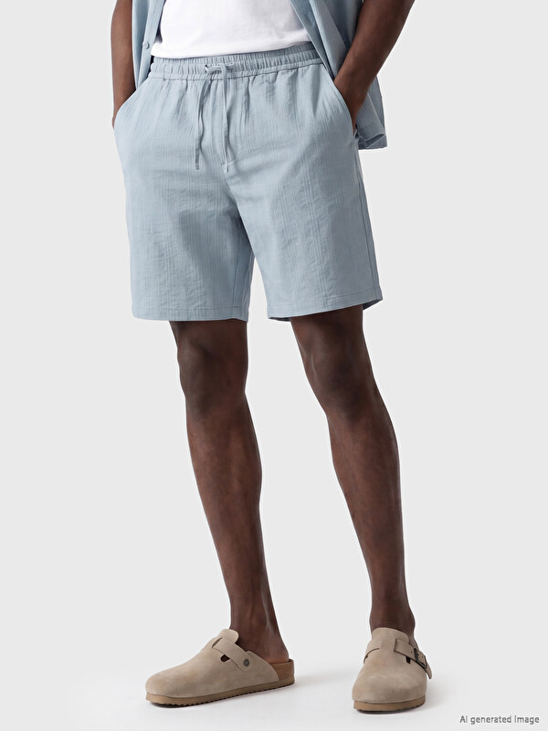 XSIDE Regular Fit Çizgili Erkek Şort
