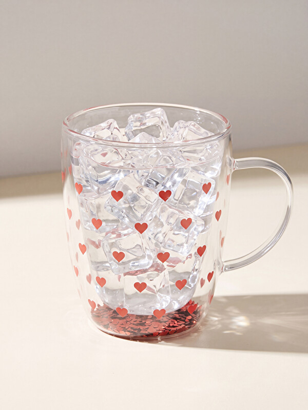 LCW HOME کوپی شیشەی نەخشدار بە دڵ 350 ml