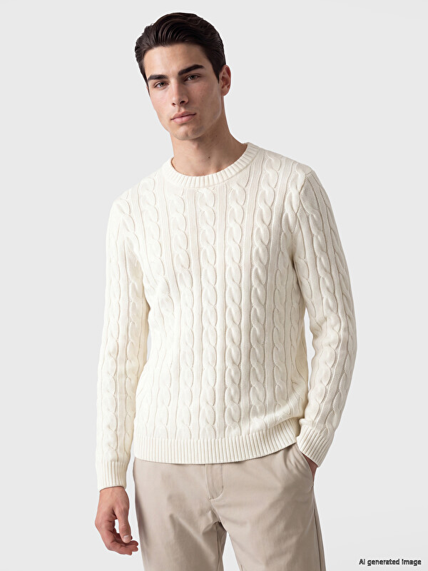 LCW ECO Crew Neck Patterned Men's Knitwear Sweater