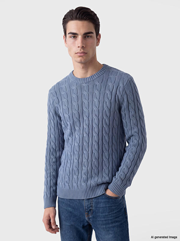 LCW ECO Crew Neck Patterned Men's Knitwear Sweater