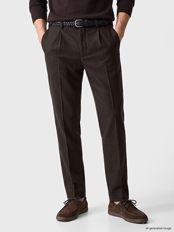 SOUTHBLUE Regular Fit Men's Pleated Fabric Trousers