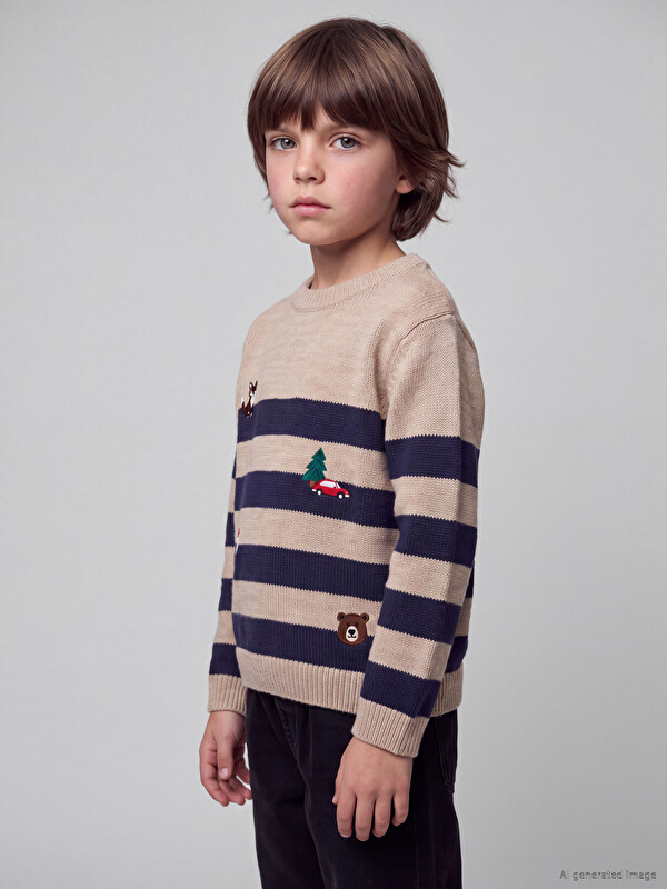 LCW Kids Bisiklet Yaka Erkek Çocuk Triko Kazak