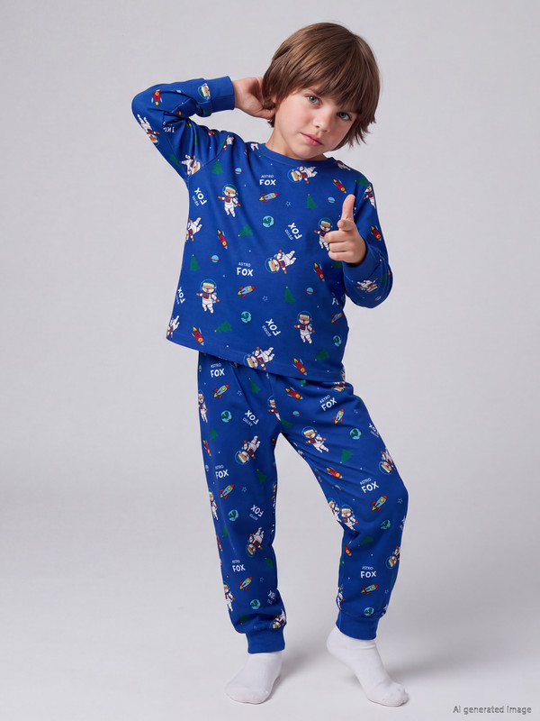 LCW Kids Printed Boys' Pyjamas Set