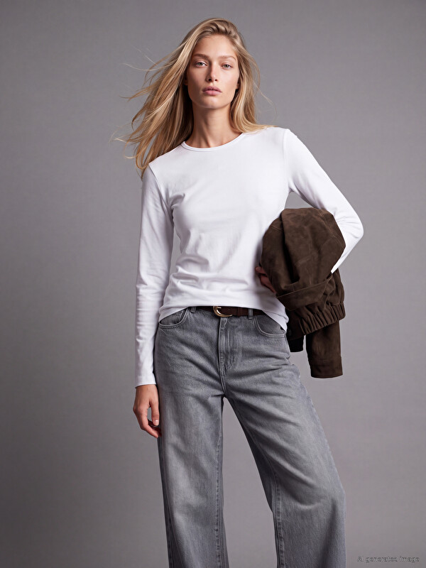 LCW EVERYDAY Corps Femme 100% Coton à Col Rond