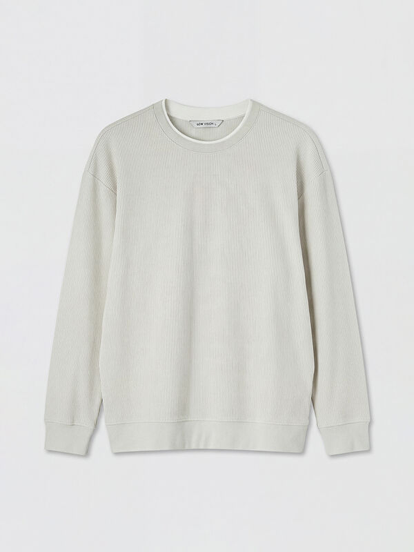 LCW Vision Bisiklet Yaka Fitilli Erkek Sweatshirt