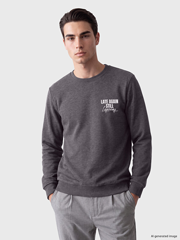 LCWAIKIKI Classic Crew Neck Men's Thick Sweatshirt