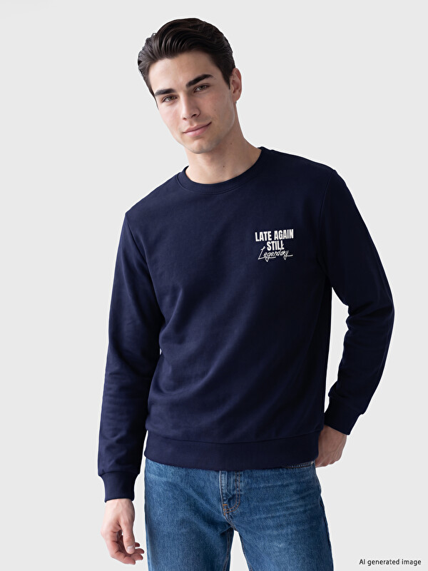 LCWAIKIKI Classic Crew Neck Men's Thick Sweatshirt