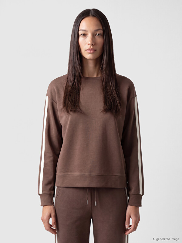 LCW EVERYDAY Şeritli Soft Touch Kadın Sweatshirt