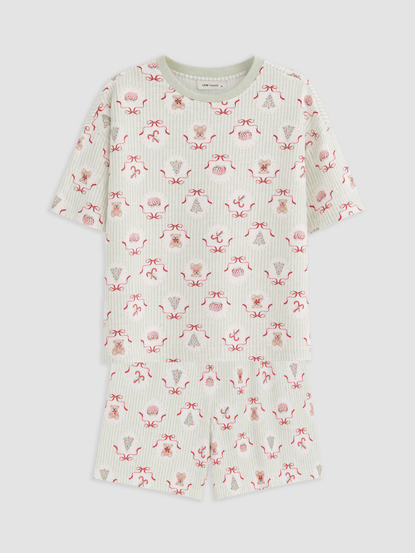 LCW Young Woman Green Shortie Pyjama Set