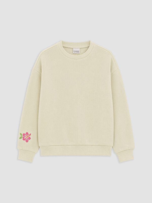 LC WAIKIKI Çiçekli Kız Çocuk Sweatshirt