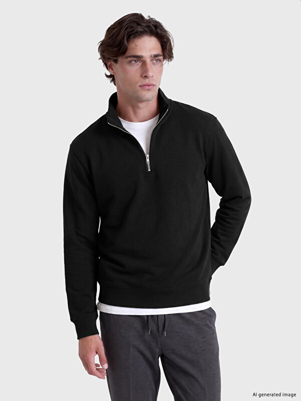 LCW Vision Mock Neck Men's Thick Sweatshirt