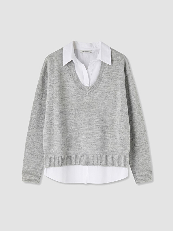 LCW EVERYDAY Woman Grey Sweater