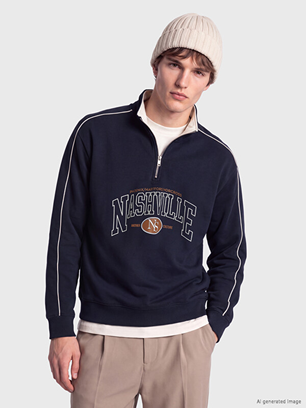 XSIDE Mock Neck Men's Thick Sweatshirt