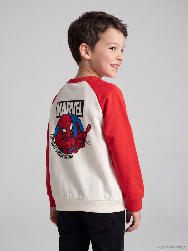 LCW Kids Spider-Man Printed Boys' Thick Sweatshirt