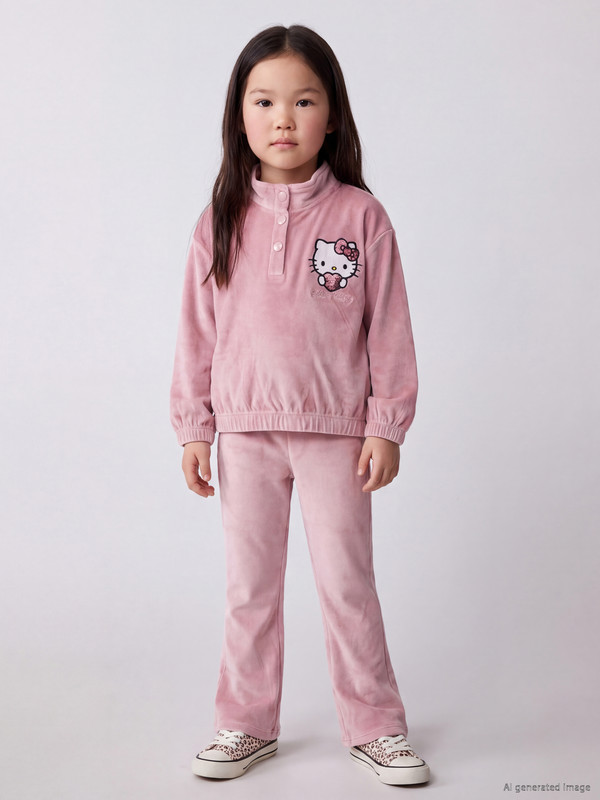 LCW Kids Hello Kitty Embroidered Girls' Set