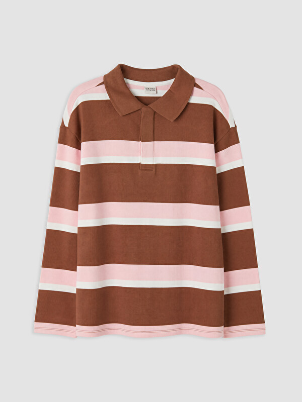 LCW Kids Tricou vărgat guler polo fete