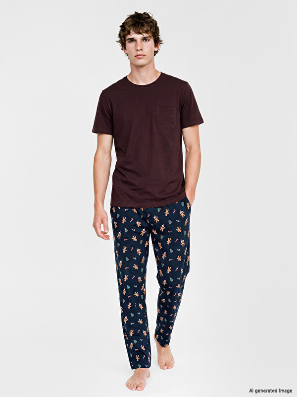 LC WAIKIKI New Year's Themed Men's Pyjamas Bottom