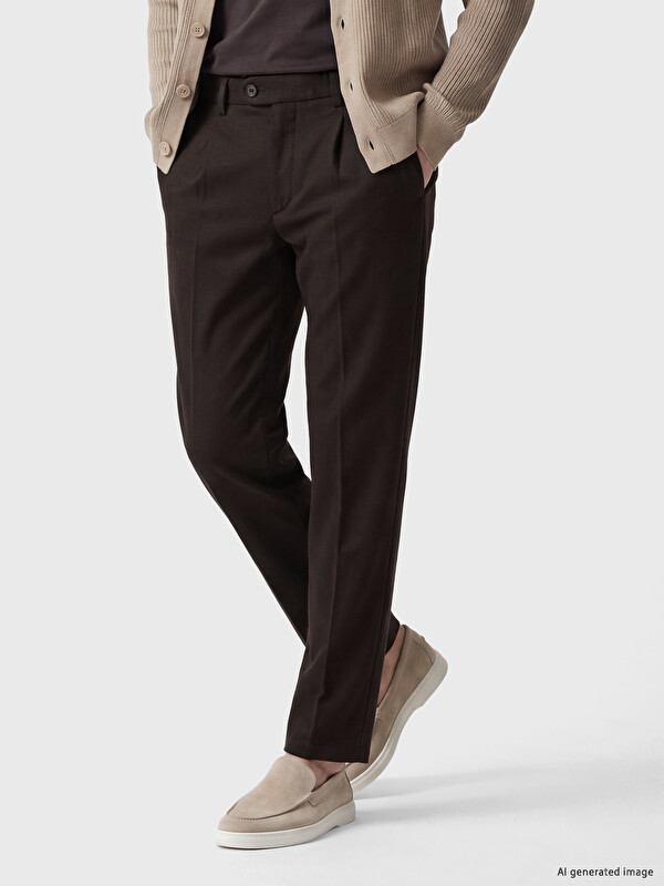 SOUTHBLUE Standard Fit Textured Men's Pleated Trousers