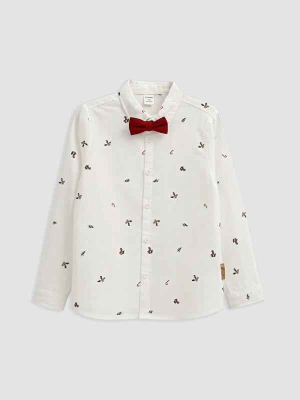 LCW Kids Bow-tied Printed Boys' Shirt