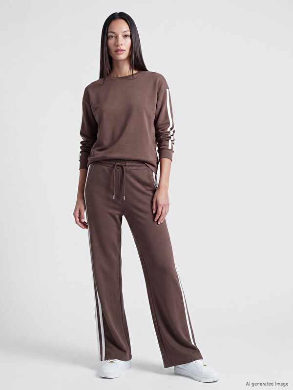 LCW EVERYDAY Striped Soft Touch Women's Sweatpants