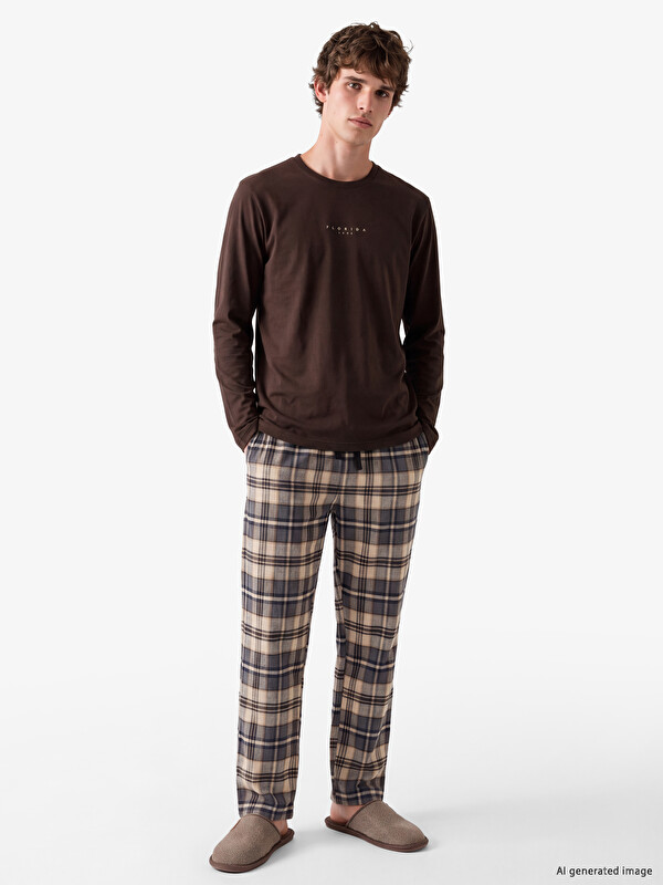 LC WAIKIKI Regular Fit Plaid Men's Pyjamas Set