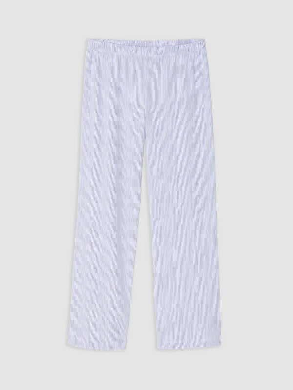 LCW Young Beli Lastikli Çizgili Kadın Pijama Alt