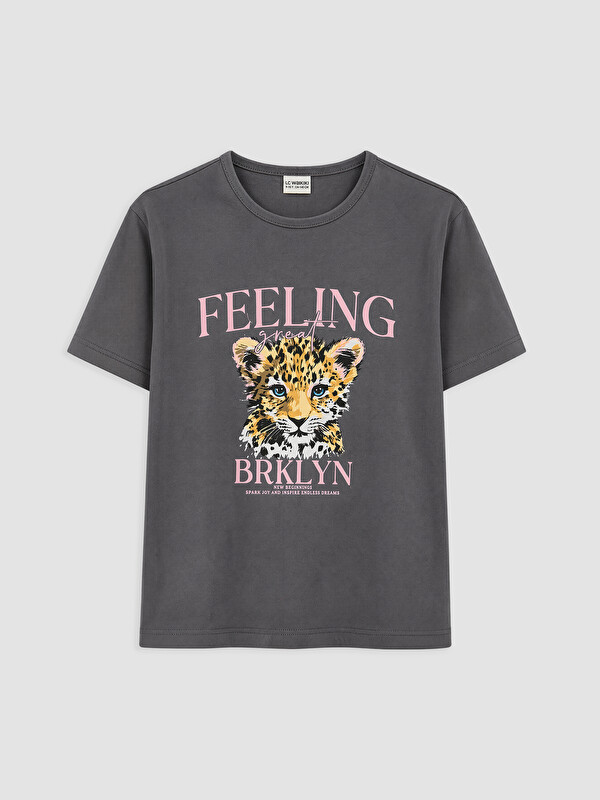 LCW Kids BRKLYN Printed Girls' T-Shirt