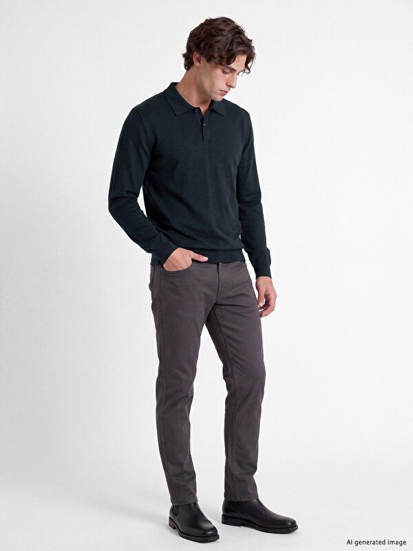 LCW Vision Polo Collar Men's Knitwear Sweater