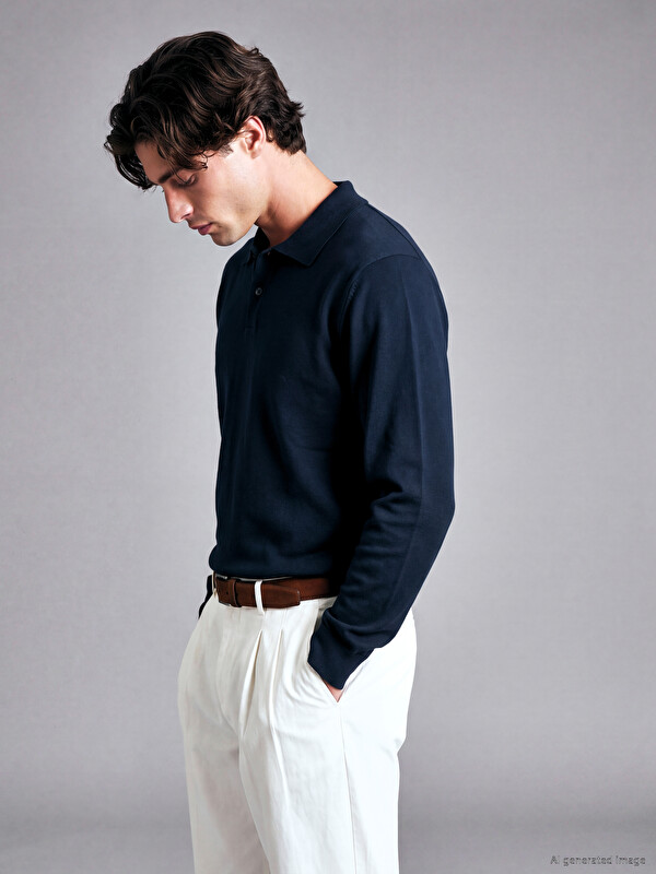 LCW Vision Polo Collar Men's Knitwear Sweater
