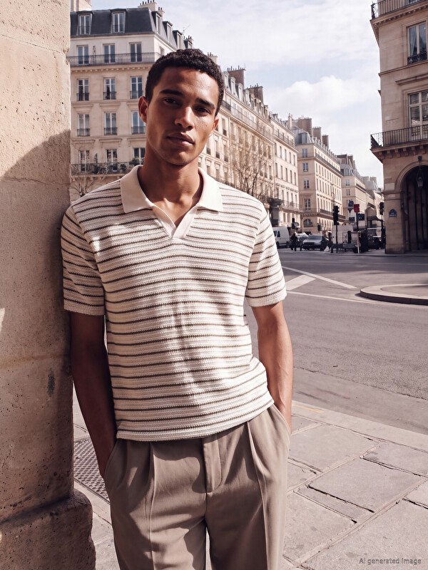 LCW Vision Polo Striped Jersey Men's T-Shirt