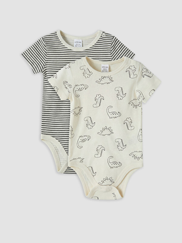 LCW baby Printed Baby Boys' Snap Bodysuit 2 Pack