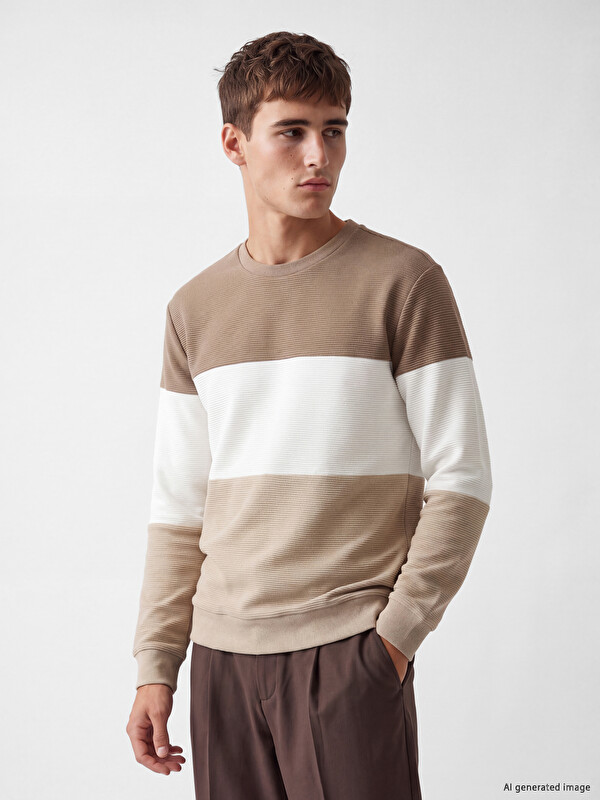 LCW Vision Color Block Men's Sweatshirt