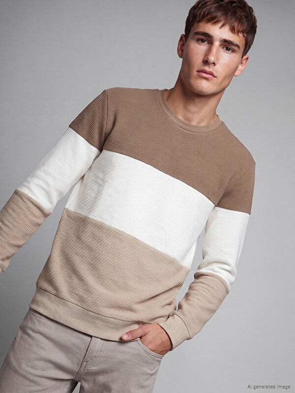 LCW Vision Color Block Men's Sweatshirt