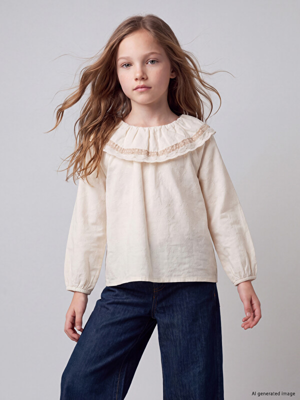 LCW Kids Блузка для девочек с вышивкой