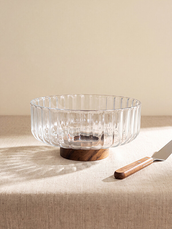 LCW HOME ағаш негізді әйнек аяқ сервировка