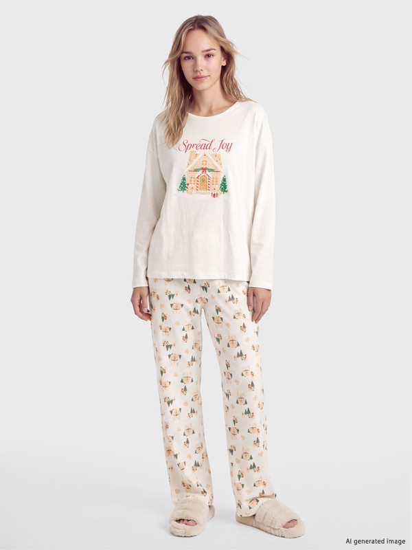LCW DREAM Yılbaşı Temalı Kadın Pijama Takımı