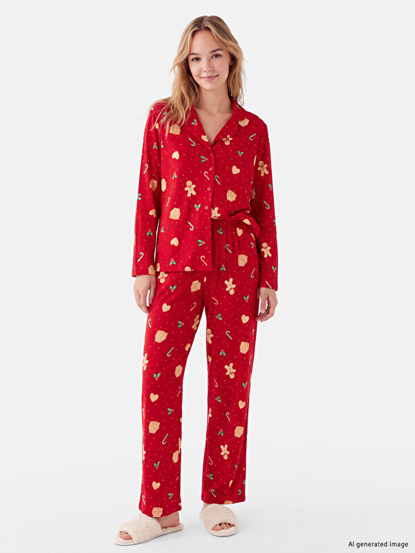 LCW DREAM Yılbaşı Temalı Kadın Pijama Takımı