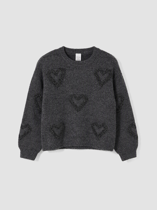 LCW Kids Heart Embroidered Girls' Knitwear Sweater