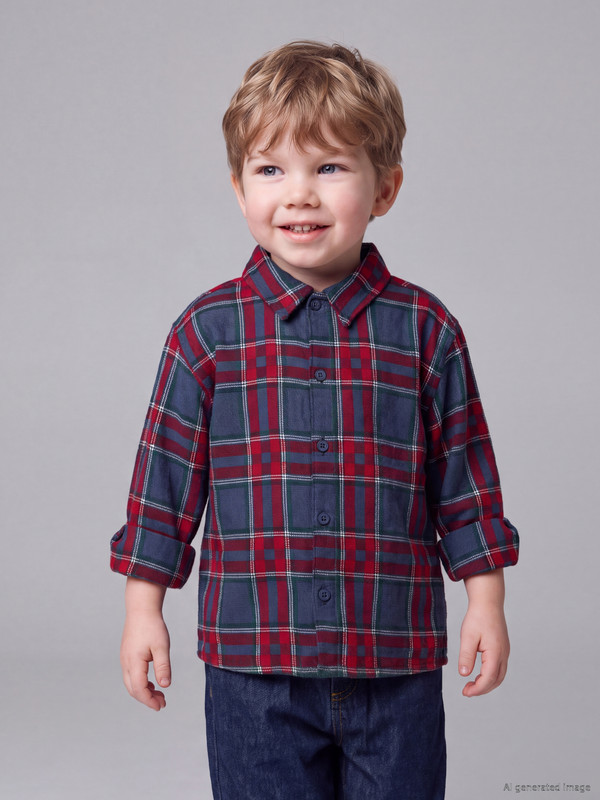 LCW baby Plaid Gabardine Baby Boys' Shirt