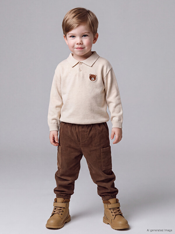 LCW baby Baby Boys' Velvet Jogger Tracksuit Bottoms