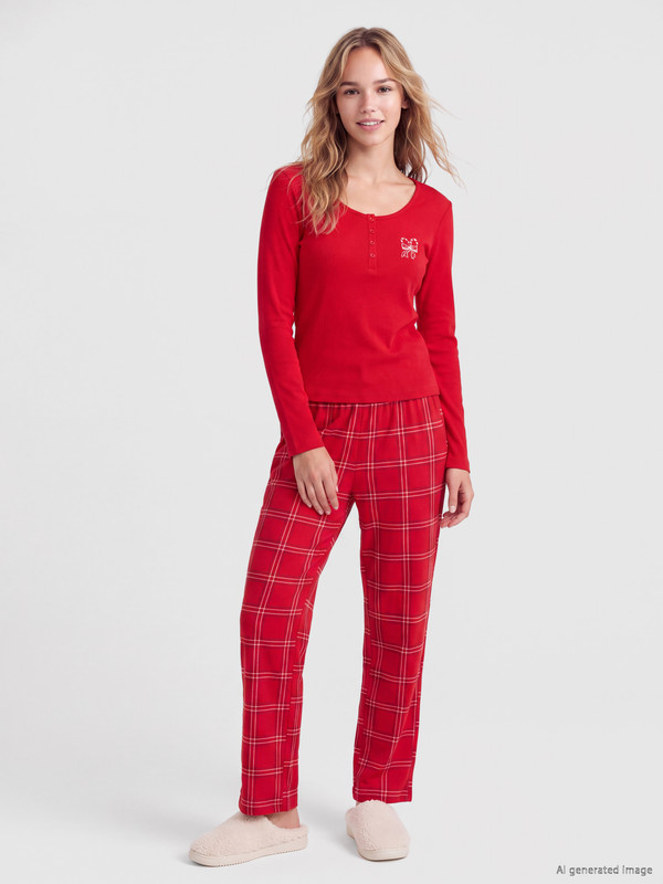 LCW DREAM Yılbaşı Temalı Kadın Pijama Takımı