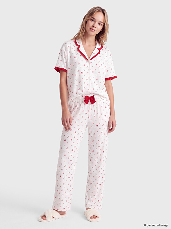 LCW DREAM Yılbaşı Temalı Kadın Pijama Takım