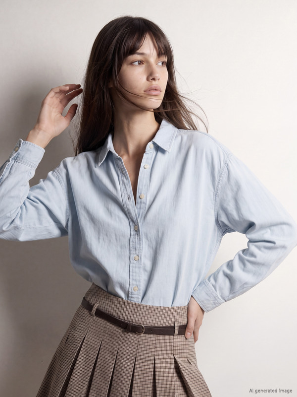 XSIDE Oversize Kadın Jean Gömlek