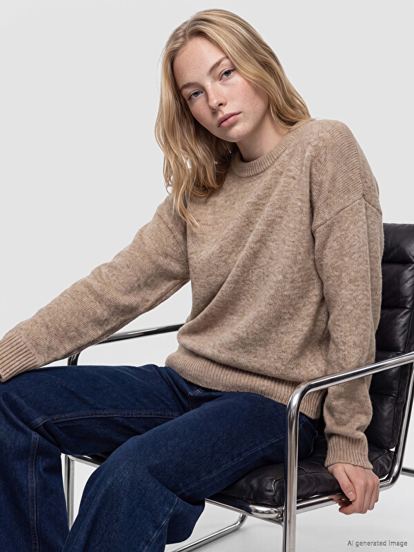XSIDE Crew Neck Oversize Women's Knitwear Sweater