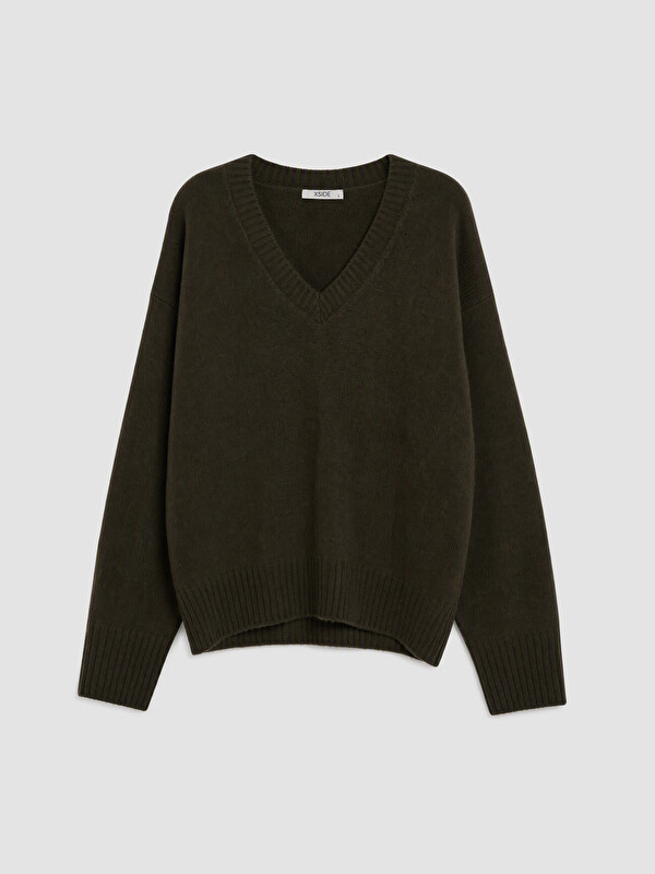XSIDE V Neck Oversize Women's Knitwear Sweater